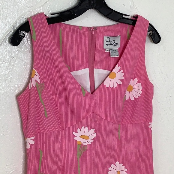 Vintage Lilly Pulitzer Anna Stemware Daisy V-neck sleeveless dress size 6 EUC - Picture 3 of 14